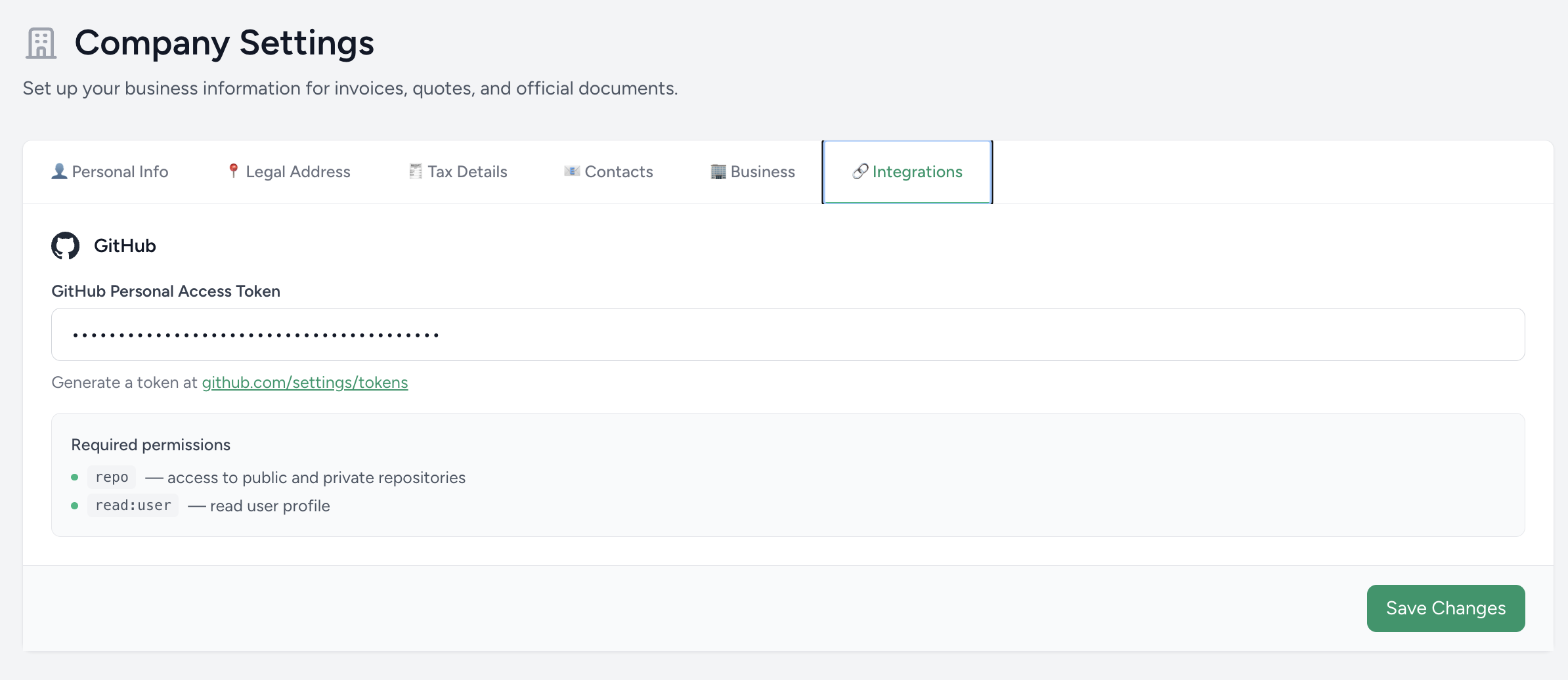 GitHub configuration